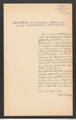 k.k. naturhistorisches Hofmuseum, Intendanzakten 1885-1896 (Hauer), Aktenzahl Z.324.b/1888, Seite 1